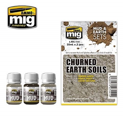 Ammo Mig A.MIG7441 Churned Earth Soils Mud & Earth Set